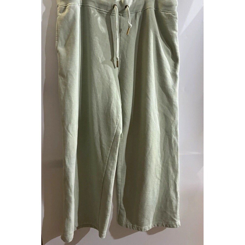 C&C California Women’s Green XL Fleece Cotton Sweatpants Drawstring Wide-Leg